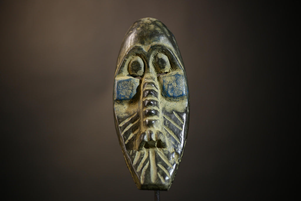 African Baule Mask | Antique Hand Carved Art | Unique Wall Hanging Decor | Tribal Cultural Piece | Ethnic Home Accent | Collectible -G4686