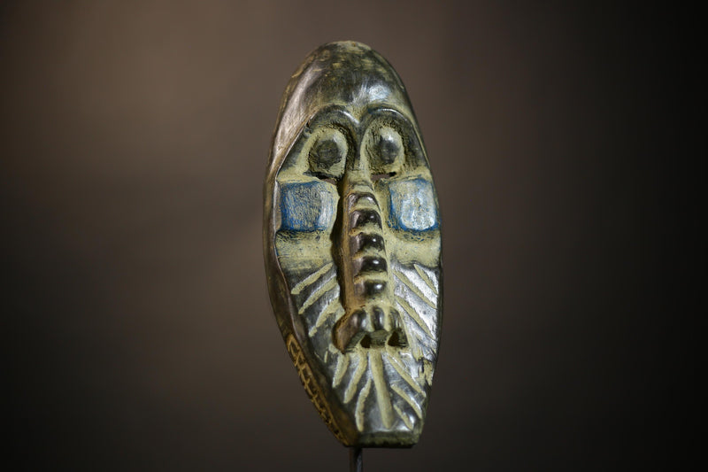 African Baule Mask | Antique Hand Carved Art | Unique Wall Hanging Decor | Tribal Cultural Piece | Ethnic Home Accent | Collectible -G4686