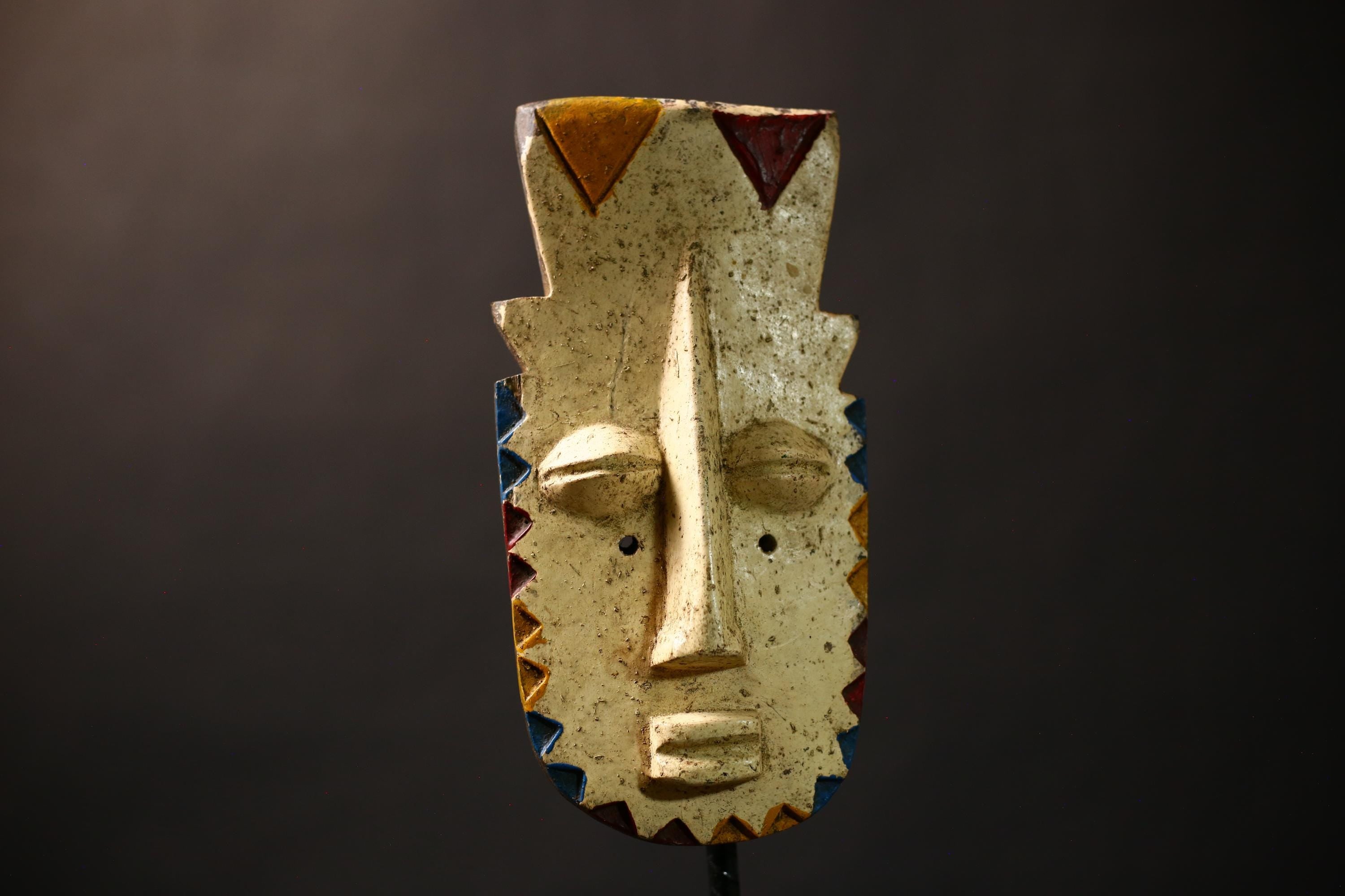African Vintage BWE Tribal Masks | Handcrafted Wood Face Art | Unique Wall Décor | Ethnic Cultural Home Accent-8023