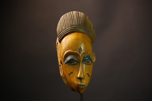 African Mask from the Guru Tribe | Vintage Baule Tribal Art | Unique Wall Decor | Cultural Home Accent | Handcrafted Mask-9268