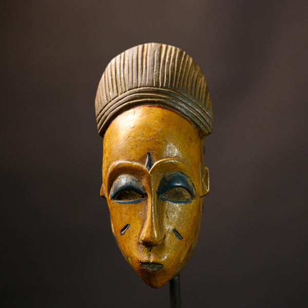 African Mask from the Guru Tribe | Vintage Baule Tribal Art | Unique Wall Decor | Cultural Home Accent | Handcrafted Mask-9268