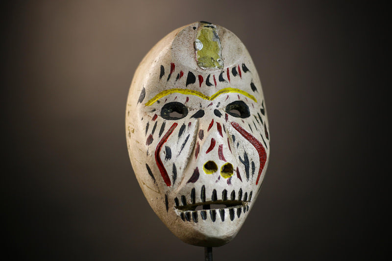 African Mask Handmade Carved Wood | Unique Tribal Art from Dan | Authentic Decor Piece for Home Display and Collection-G4702