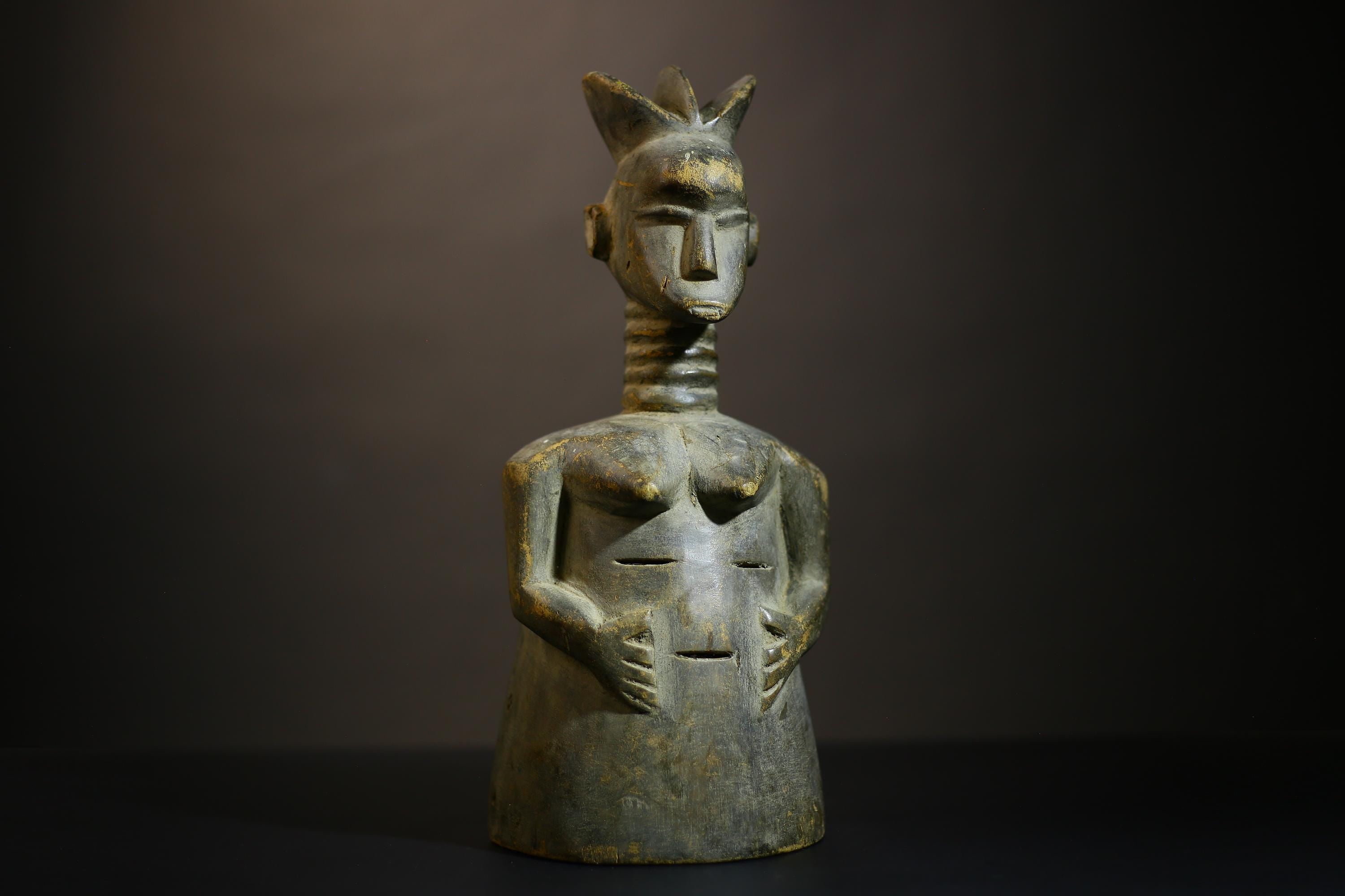 African Carved Wood Female Figurine | Authentic Sculpture | Unique Home Decor | Vintage Art | Cultural Figurine | Collectible Decor-G4709
