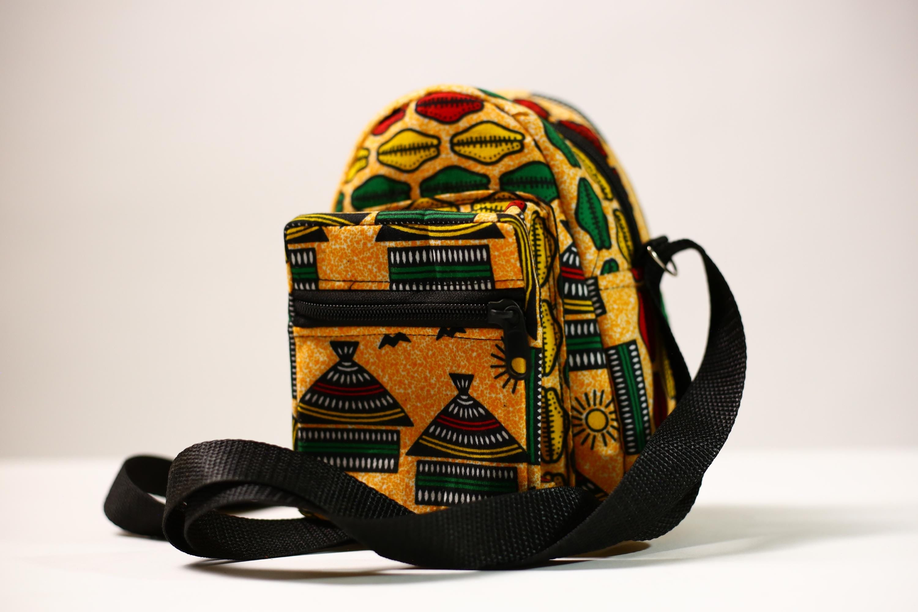 Stylish African Backpack | School Backpack | College Daypack | Travel Backpack | Lightweight Bookbag -G4488