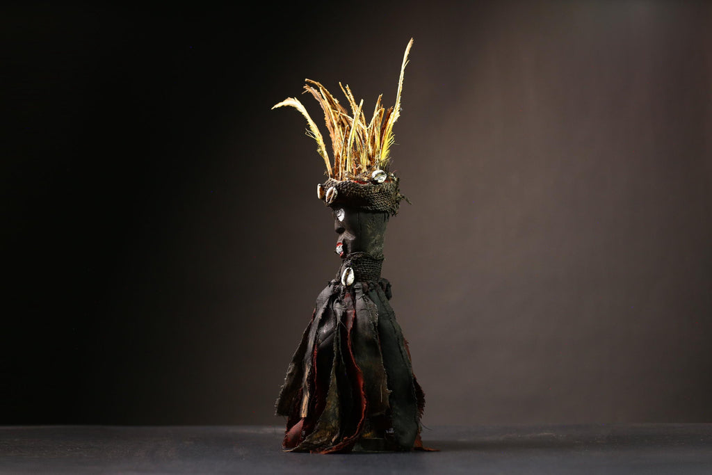 African Songye Power Figure | Tribal Wood Carving | Handmade Ritual Sculpture | Unique African Art | Cultural Decor-G4486