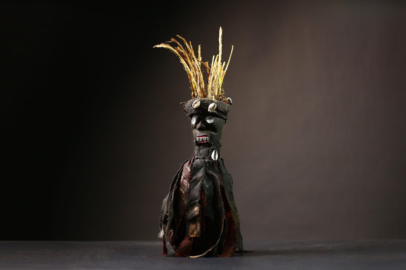 African Songye Power Figure | Tribal Wood Carving | Handmade Ritual Sculpture | Unique African Art | Cultural Decor-G4486