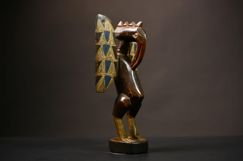 African Senufo Bird Statue Wooden Sculpture Tribal Art Home Decor Figurine | Unique Handcrafted Accent | Ethnic Artisan | Decorative -G4479