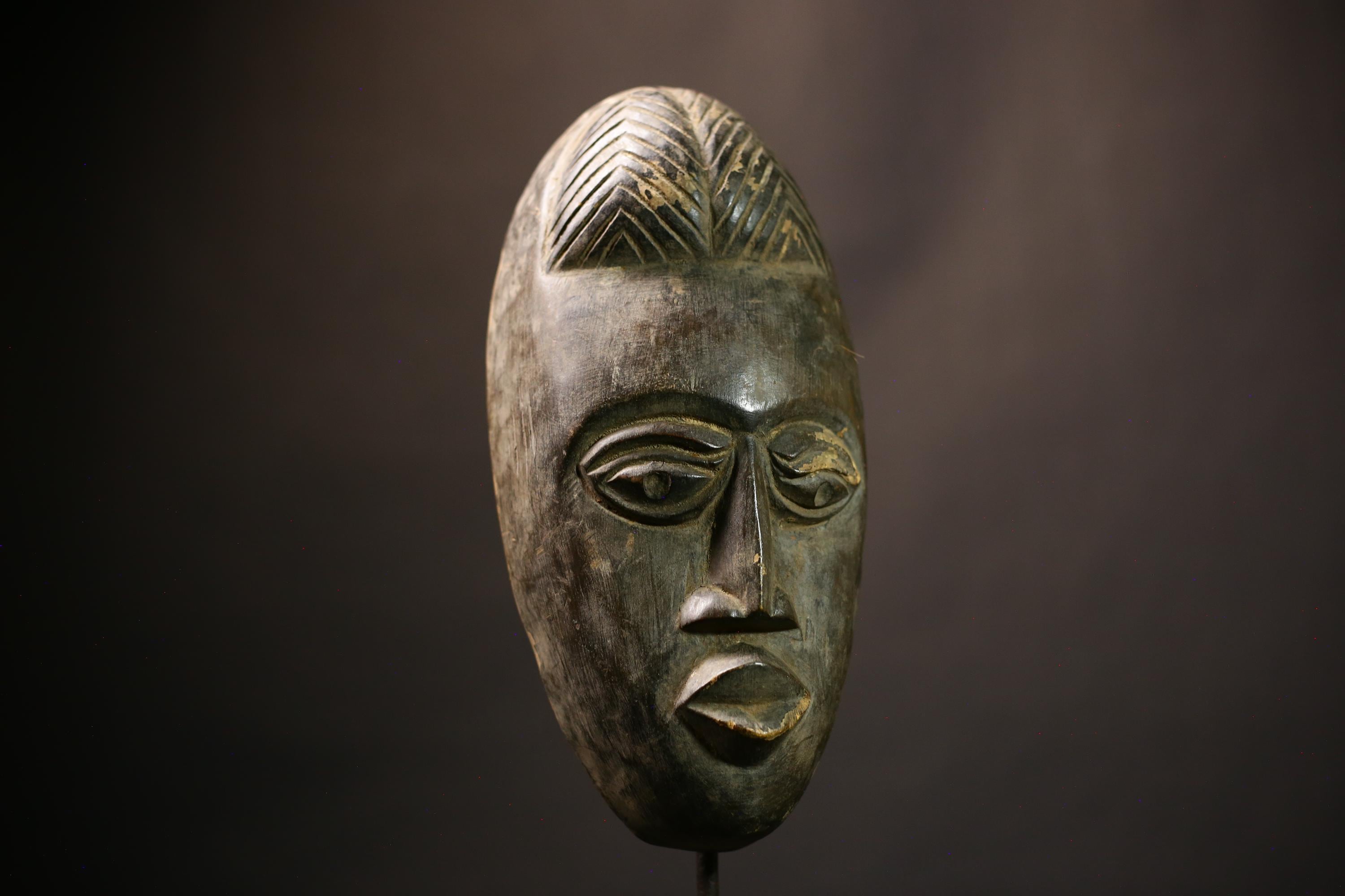 African Tribal Face Mask Wood Carved Vintage Wall Art from Liberia Dan | Unique Ethnic Decor | Handmade Artisan Piece | Cultural  -2122
