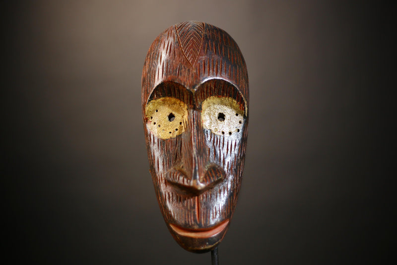 African DAN Mask | Hand Carved Wood | Traditional Tribal Art | Unique Wall Decor | Cultural Ethnic Gift | Authentic African Craftwork-G4711