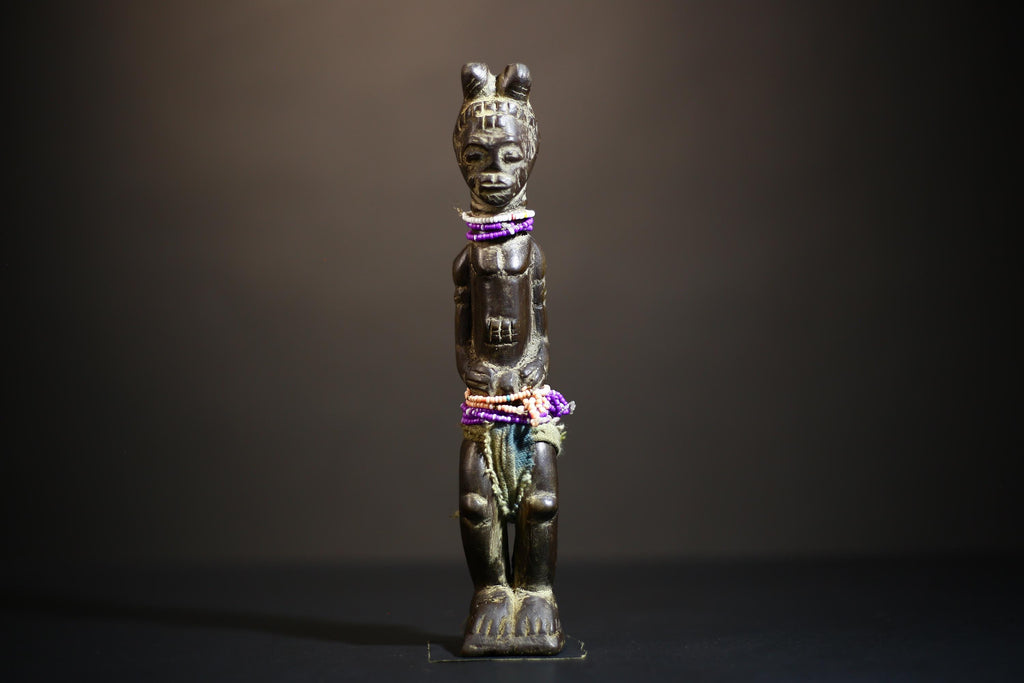African Koulango Statue from Burkina Faso | Hand Carved Wood Figure | Unique Tribal Art Display | Ethnic Home Decor Accent-G4717