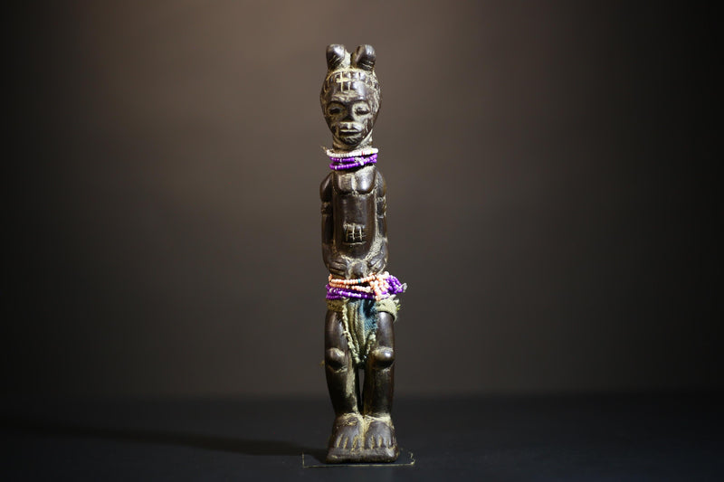 African Koulango Statue from Burkina Faso | Hand Carved Wood Figure | Unique Tribal Art Display | Ethnic Home Decor Accent-G4717