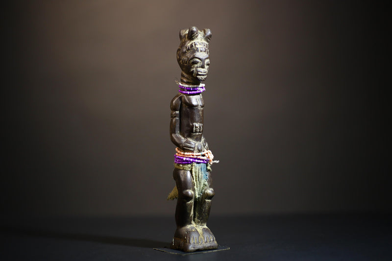 African Koulango Statue from Burkina Faso | Hand Carved Wood Figure | Unique Tribal Art Display | Ethnic Home Decor Accent-G4717