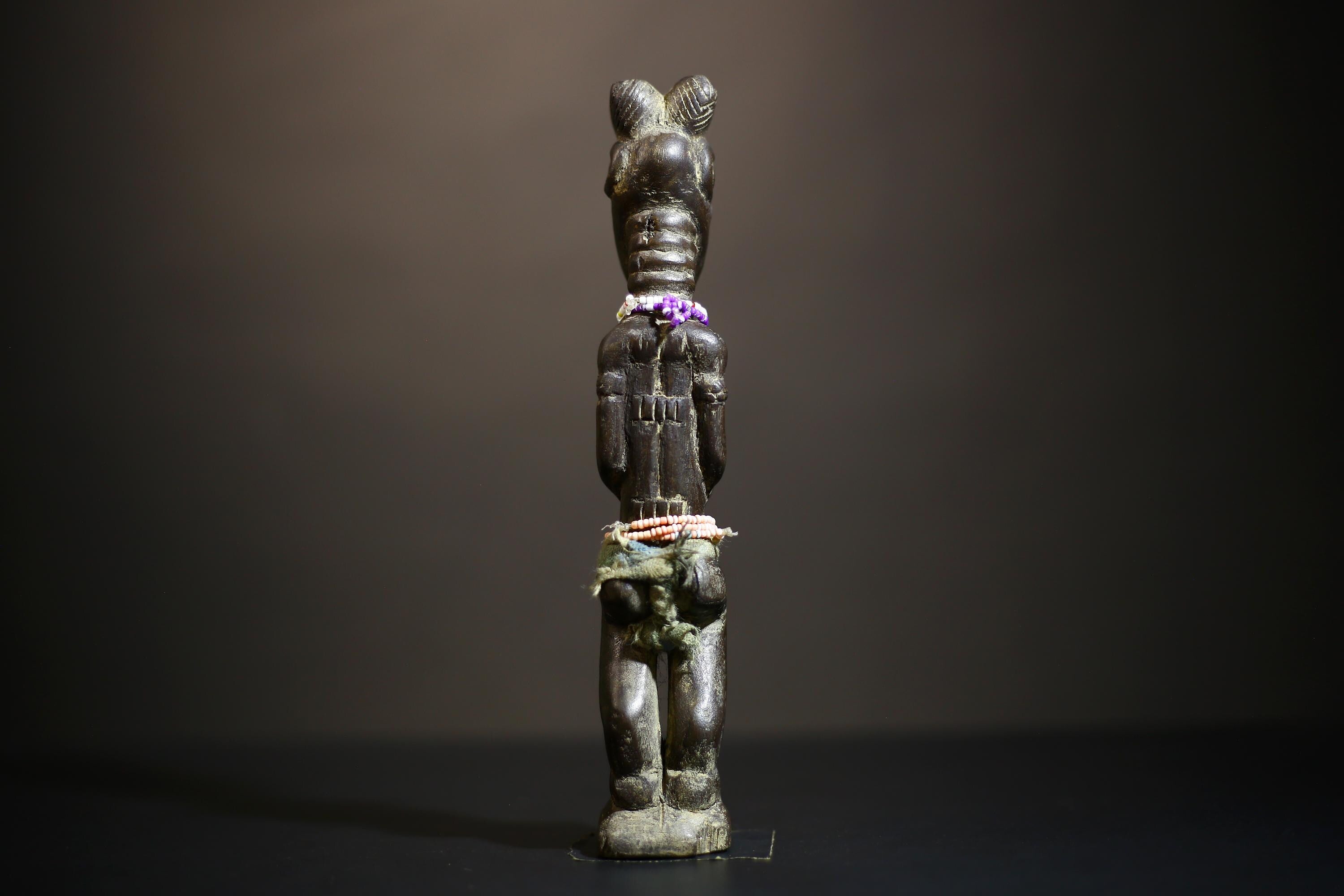 African Koulango Statue | Burkina Faso Wood Art | Hand Carved Traditions | Unique Tribal Decor | Ethnic Home Accessories-G4716