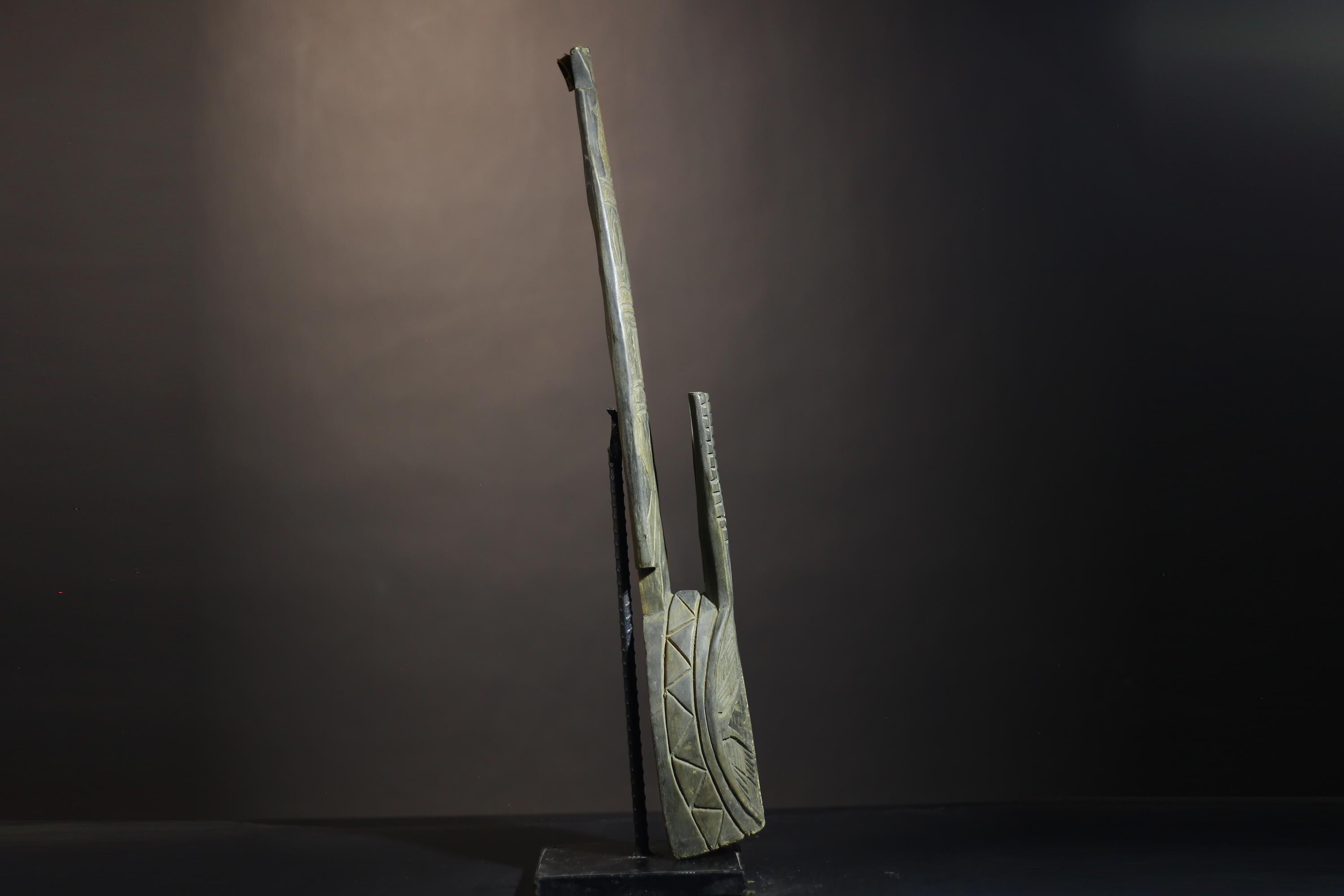 African Karanga Plank | Burkina Faso Wood Statue | Hand Carved Tribal Art | Unique Ethnic Decor | Cultural Wall Display Piece-G4714
