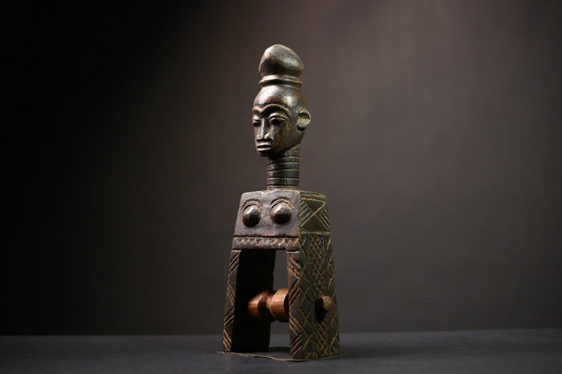 African Wooden Sculpture | Konantré Loom Artifact | Gouro Culture Art | Unique Home Decor | Handcrafted Craftsmanship-G4500