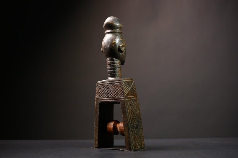 African Wooden Sculpture | Konantré Loom Artifact | Gouro Culture Art | Unique Home Decor | Handcrafted Craftsmanship-G4500