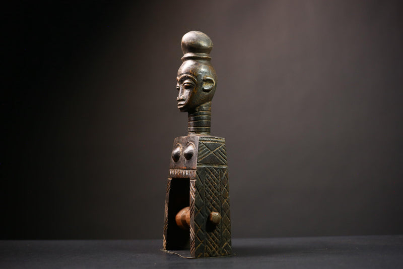 African Wooden Sculpture | Konantré Loom Artifact | Gouro Culture Art | Unique Home Decor | Handcrafted Craftsmanship-G4500