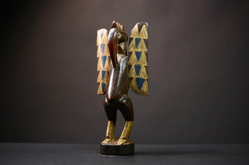 African Handcrafted Senufo Bird Statue | Artisan Wood Sculpture | Unique Tribal Home Decor | Ethnic Gift | Cultural Art Piece-G4497