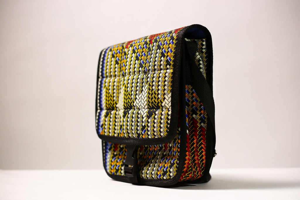 African Kanta Design Backpack | Stylish School College Bag | Unique Travel Daypack | Durable Bookbag for Everyday Use | Trendy Item-G4494