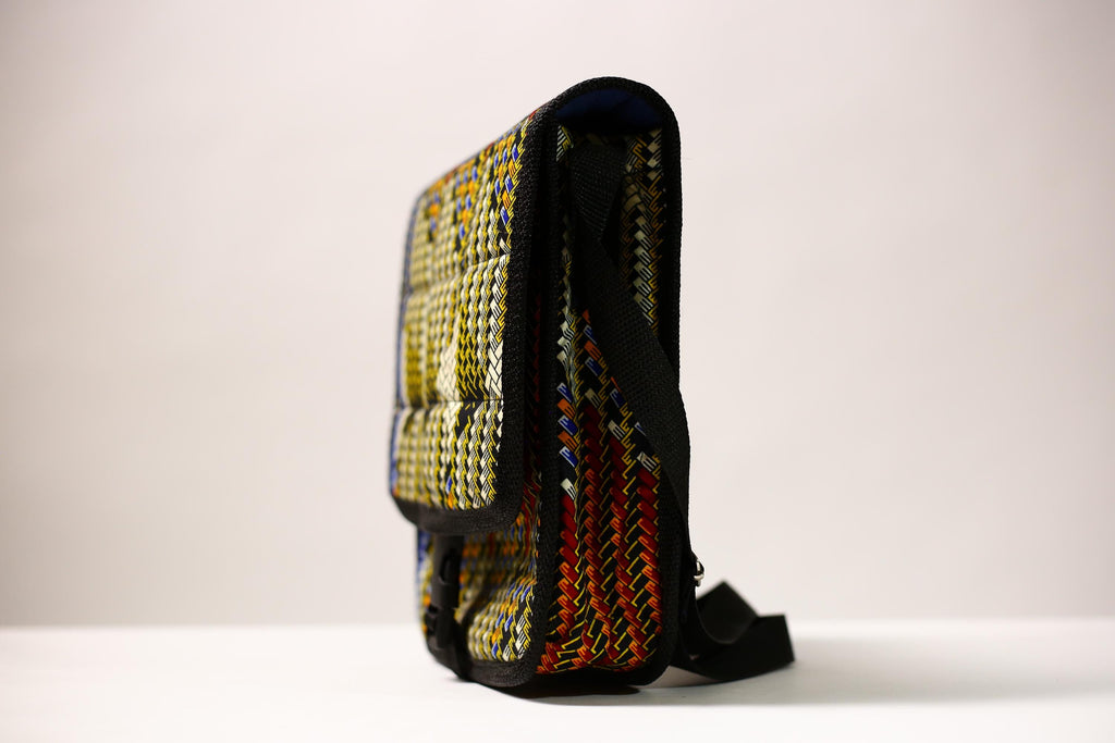 African Kanta Design Backpack | Stylish School College Bag | Unique Travel Daypack | Durable Bookbag for Everyday Use | Trendy Item-G4494