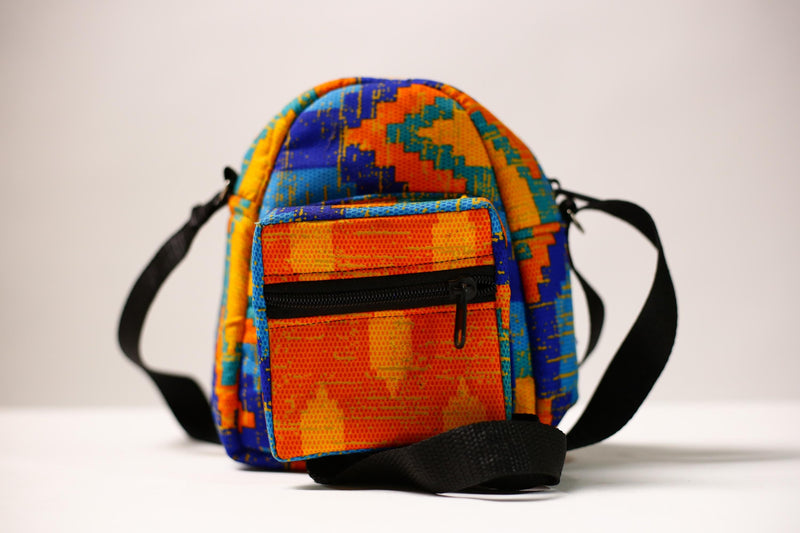 African Kanta Pattern Backpack Stylish School College Travel Bag | Unique Bookbag for Daily Use and Outdoor Adventures -G4493