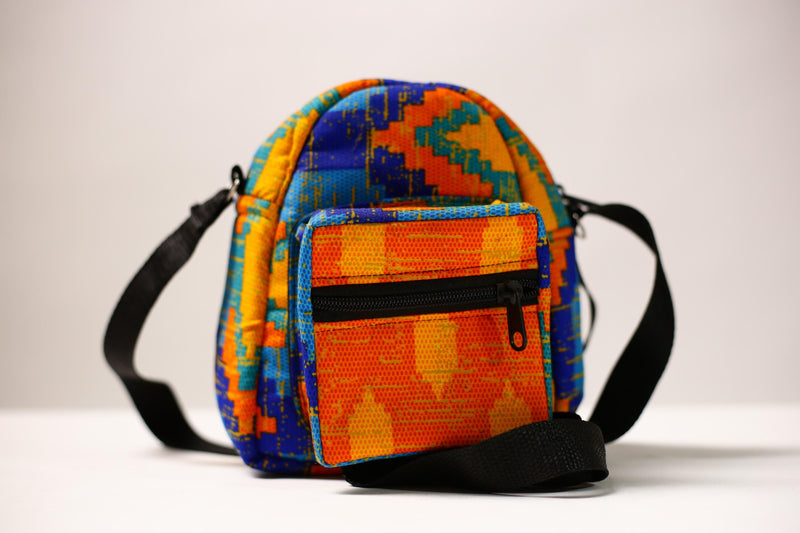 African Kanta Pattern Backpack Stylish School College Travel Bag | Unique Bookbag for Daily Use and Outdoor Adventures -G4493