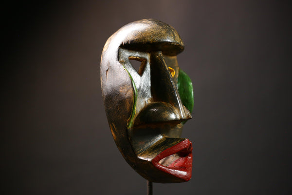 African Stunning Hand Carved Dan Mask Collectible Art Sculpture | Unique Ethnic Wall Decor Traditional African Home Decor-G4517