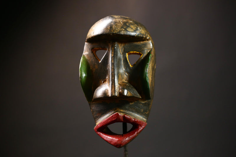 African Stunning Hand Carved Dan Mask Collectible Art Sculpture | Unique Ethnic Wall Decor Traditional African Home Decor-G4517