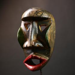 African Stunning Hand Carved Dan Mask Collectible Art Sculpture | Unique Ethnic Wall Decor Traditional African Home Decor-G4517