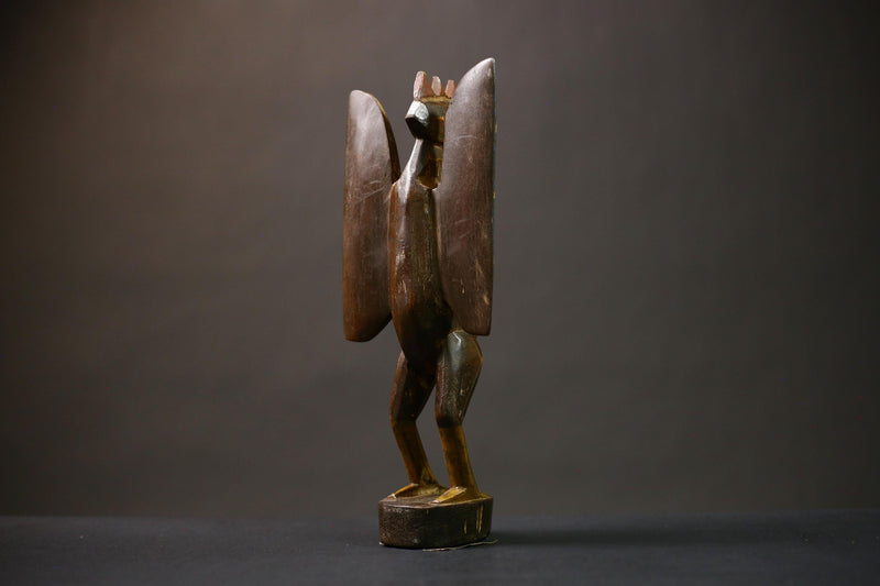 African Senufo Wooden Bird Sculpture Unique Artwork Collectible Decor | Handcrafted Ethnic Art for Home and Office-G4514