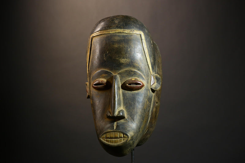 African Antique Masks | Authentic Dan Tribal Wood Art | Elegant Face Masks for Unique Home Decor and Cultural Collectibles-9083