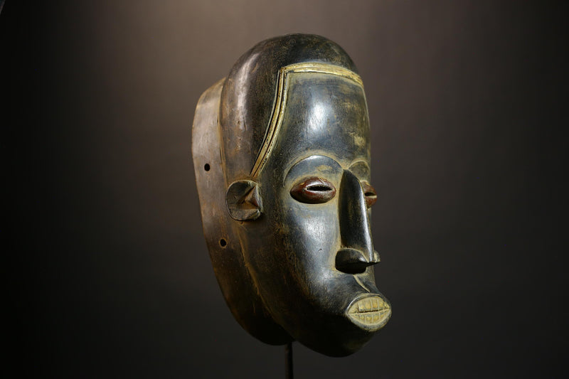 African Antique Masks | Authentic Dan Tribal Wood Art | Elegant Face Masks for Unique Home Decor and Cultural Collectibles-9083