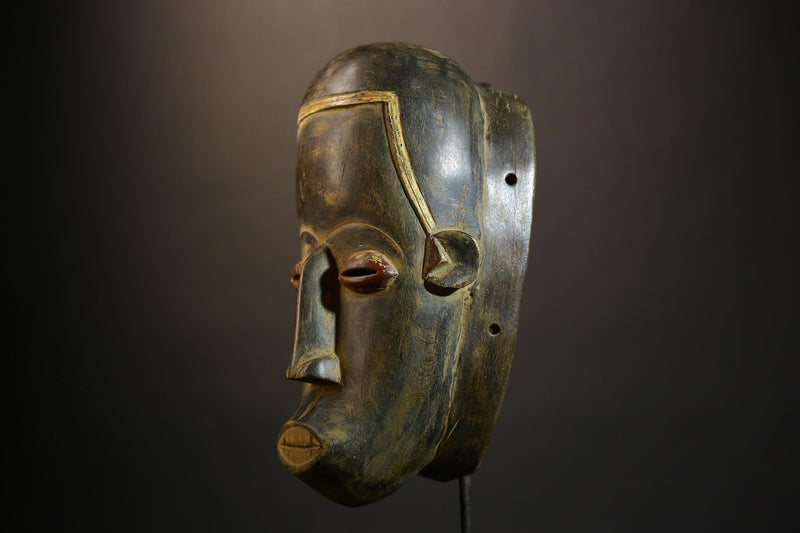 African Antique Masks | Authentic Dan Tribal Wood Art | Elegant Face Masks for Unique Home Decor and Cultural Collectibles-9083