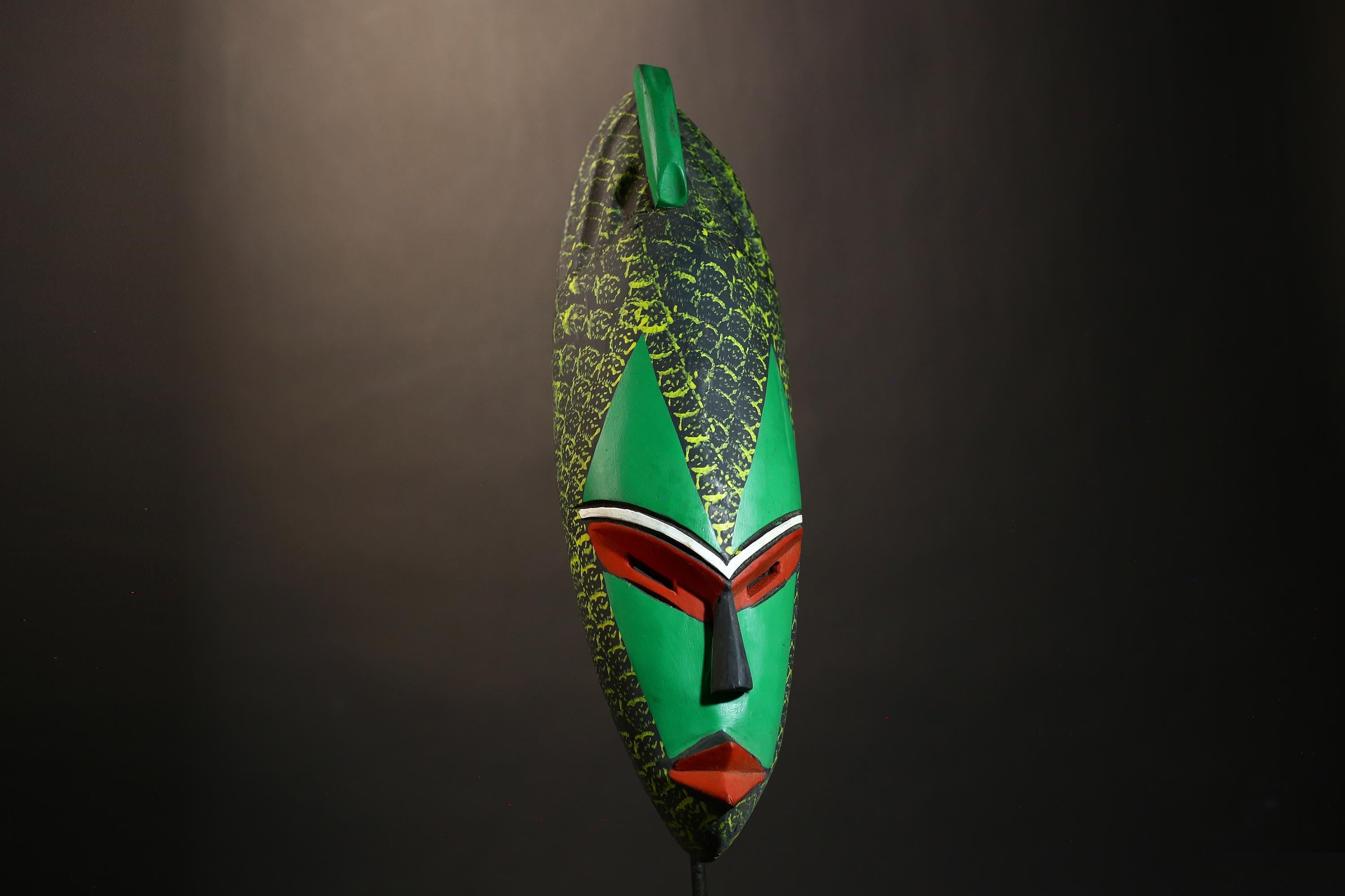 African Onukpa Mask | Antique Tribal Face Art | Vintage Wood Carved Decor | Unique Ethnic Home Accent for Collectors and Decorators-6169