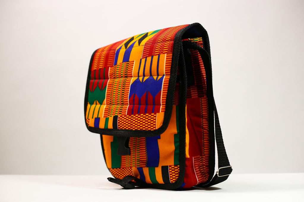 African Kanta Backpack | Unique Travel Daypack | Lightweight Bookbag | Eco-Friendly Bag | Stylish and Functional Backpack -G4534