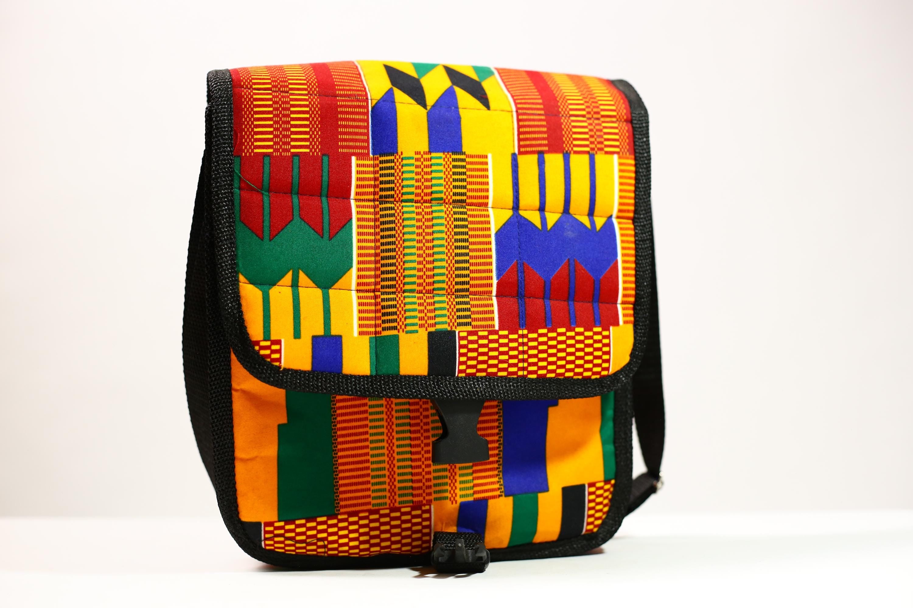 African Kanta Backpack | Unique Travel Daypack | Lightweight Bookbag | Eco-Friendly Bag | Stylish and Functional Backpack -G4534