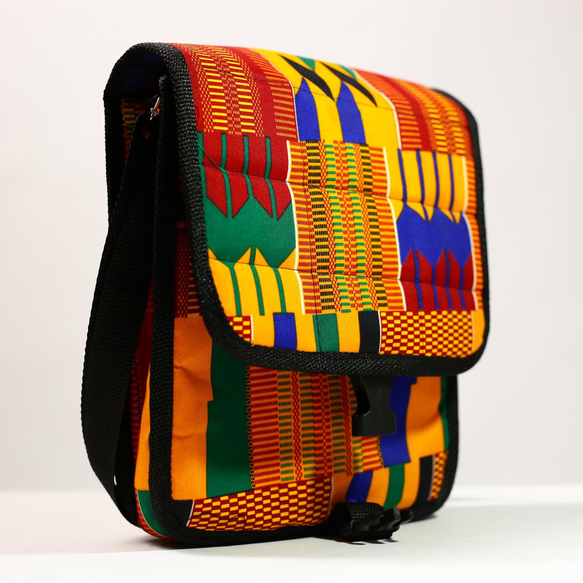 African Kanta Backpack | Unique Travel Daypack | Lightweight Bookbag | Eco-Friendly Bag | Stylish and Functional Backpack -G4534