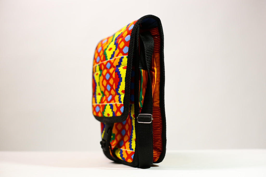 African Kanta Backpack | Unique Travel Daypack | Lightweight Bookbag | Eco-Friendly Bag | Stylish and Functional Backpack -G4533