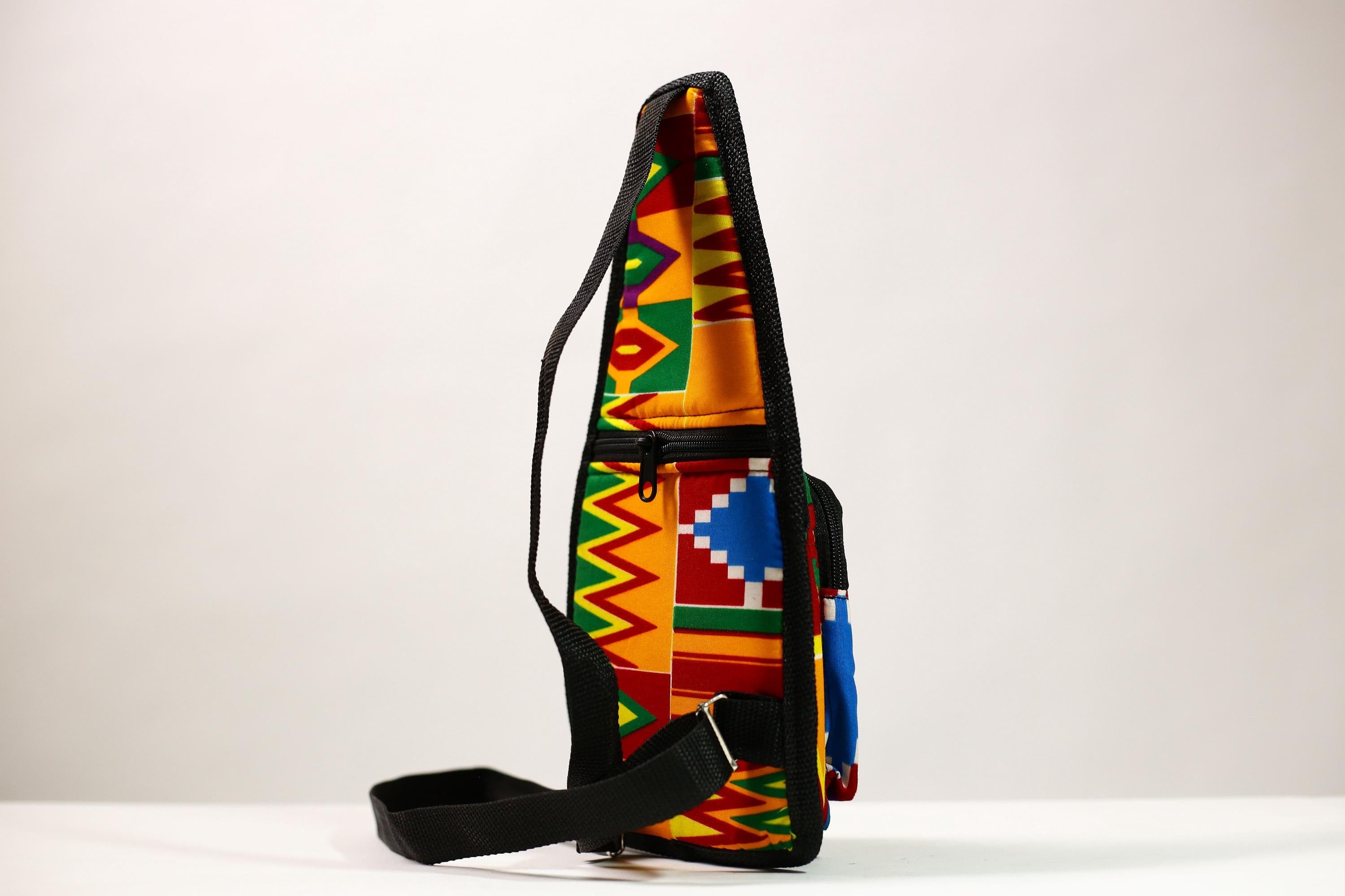 African Kanta Backpack | Unique Travel Daypack | Lightweight Bookbag | Eco-Friendly Bag | Stylish and Functional Backpack -G4530