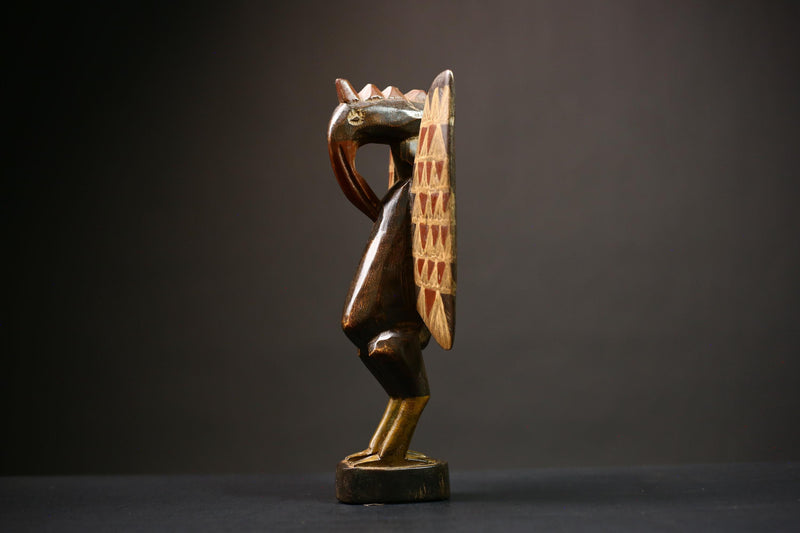 African Senufo Bird Statue | Wooden Fertility Sculpture | Unique Tribal Art Decor | Handmade Cultural Decoration for Home  -G4528