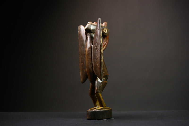 African Senufo Bird Statue | Wooden Fertility Sculpture | Unique Tribal Art Decor | Handmade Cultural Decoration for Home  -G4528