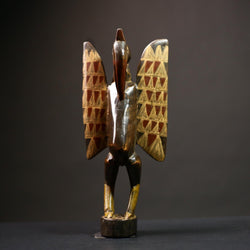 African Senufo Bird Statue | Wooden Fertility Sculpture | Unique Tribal Art Decor | Handmade Cultural Decoration for Home  -G4528