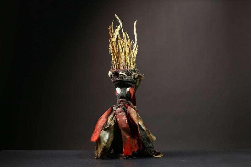 African Nkisi Nkondi Figure | Tribal Art from Kongo | Unique Power Statue Decor | Handcrafted Cultural Home Accent -G4527