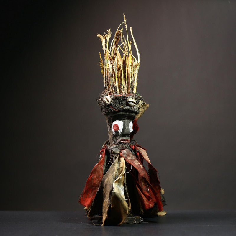 African Nkisi Nkondi Figure | Tribal Art from Kongo | Unique Power Statue Decor | Handcrafted Cultural Home Accent -G4527