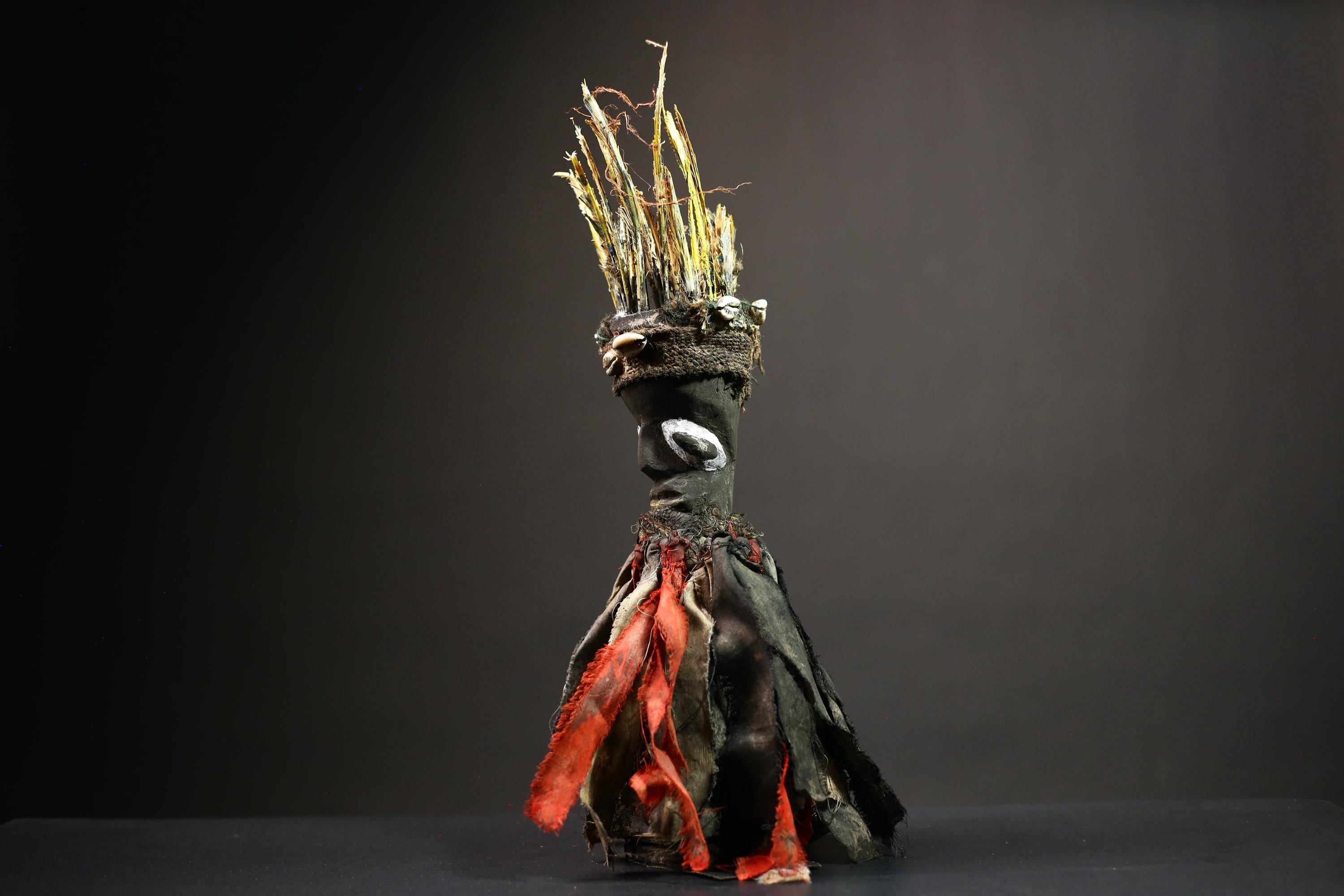 African Nkisi Nkondi Figure | Hand Carved Voodoo Statue | Unique Tribal Art from Congo | Cultural Home Decor Accent -G4526