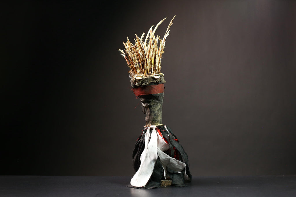 African Nkisi Nkondi Figure | Hand Carved Primitive Voodoo Statue | Unique Tribal Decor | Cultural Art for Home Display -G4525
