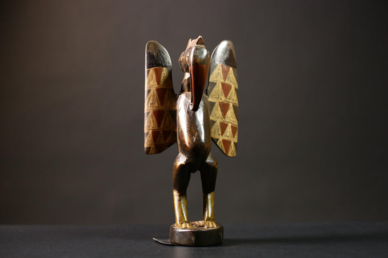 African Handcrafted Wood Bird Figurine Senufo Sculpture Unique Prosperity Decor | Ethnic Art | Home Decor | Gift Idea-G4545