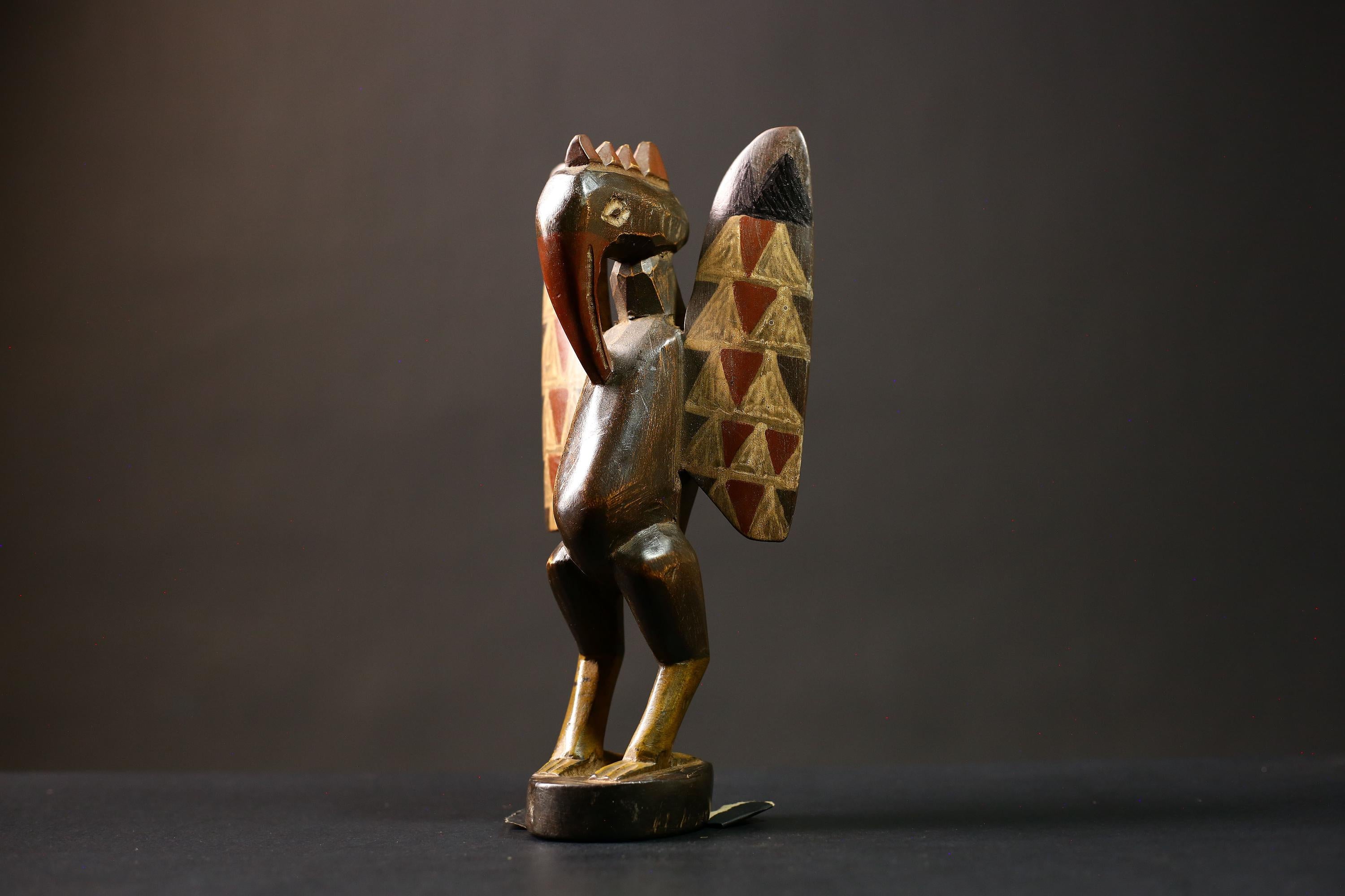 African Handcrafted Wood Bird Figurine Senufo Sculpture Unique Prosperity Decor | Ethnic Art | Home Decor | Gift Idea-G4545
