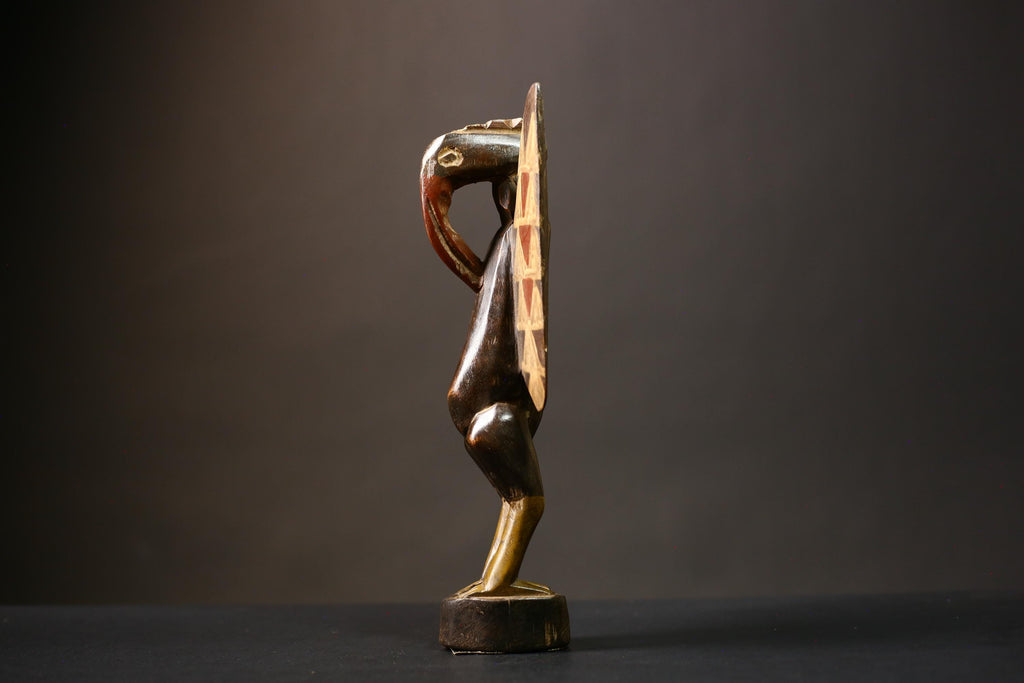 African Senufo Bird Statue | Handmade Carved Wooden Art | Unique Tribal Figurine | Prosperity Home Decor | Cultural African Sculpture -G4541