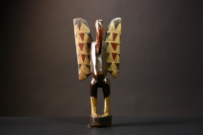 African Senufo Bird Statue | Handmade Carved Wooden Art | Unique Tribal Figurine | Prosperity Home Decor | Cultural African Sculpture -G4541